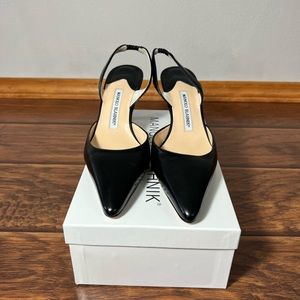 Manolo Blahnik Black Leather Pumps